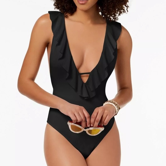 Bar III Other - Bar III Plunge One Piece Maillot 2018 Swimsuit